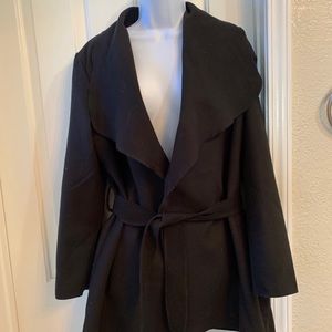 Black jacket with fabric tie